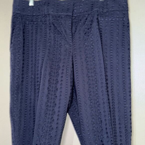 Ann Taylor LOFT Navy Blue Cropped Ankle Pants Sleek Style 10 - Picture 7 of 13